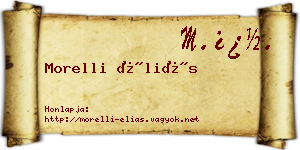 Morelli Éliás névjegykártya